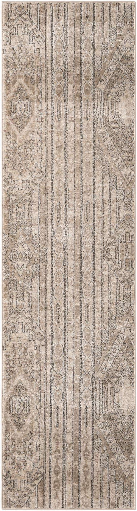 Ivory 2' 7 x 10' Portland Runner Area Rug 85% Polypropylene & 15% Polyester Vintage Distressed Traditional Carpet for Home Decor for Sale at Rug Engine