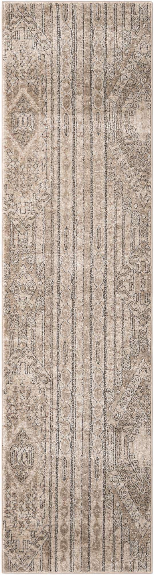 Ivory 2' 7 x 10' Portland Runner Area Rug 85% Polypropylene & 15% Polyester Vintage Distressed Traditional Carpet for Home Decor for Sale at Rug Engine