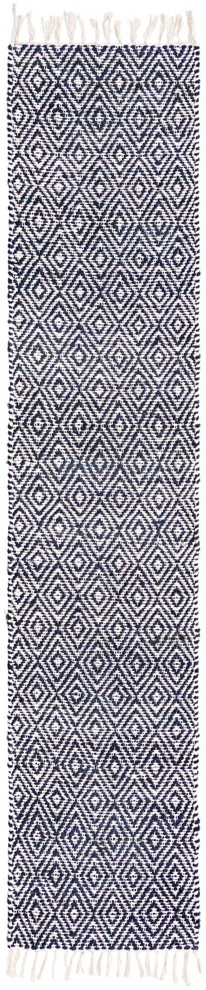 White Navy 2' 2 x 10' Braided Jute Runner Rug