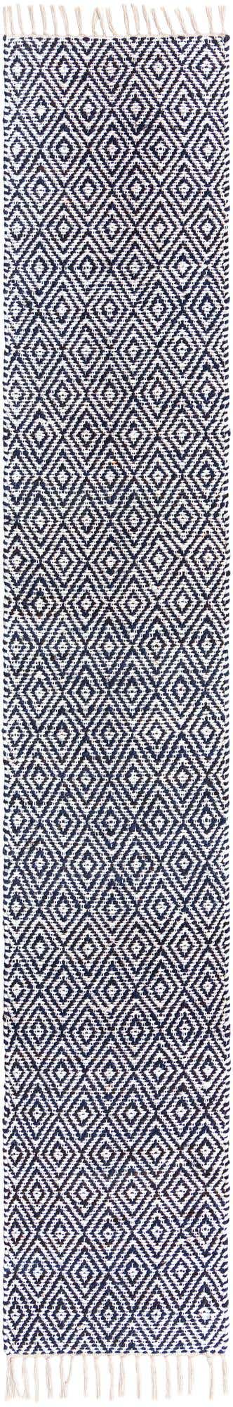 White Navy 2' 2 x 12' Braided Jute Runner Rug