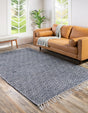 White Navy 12' x 16' Braided Jute Rectangle Rug