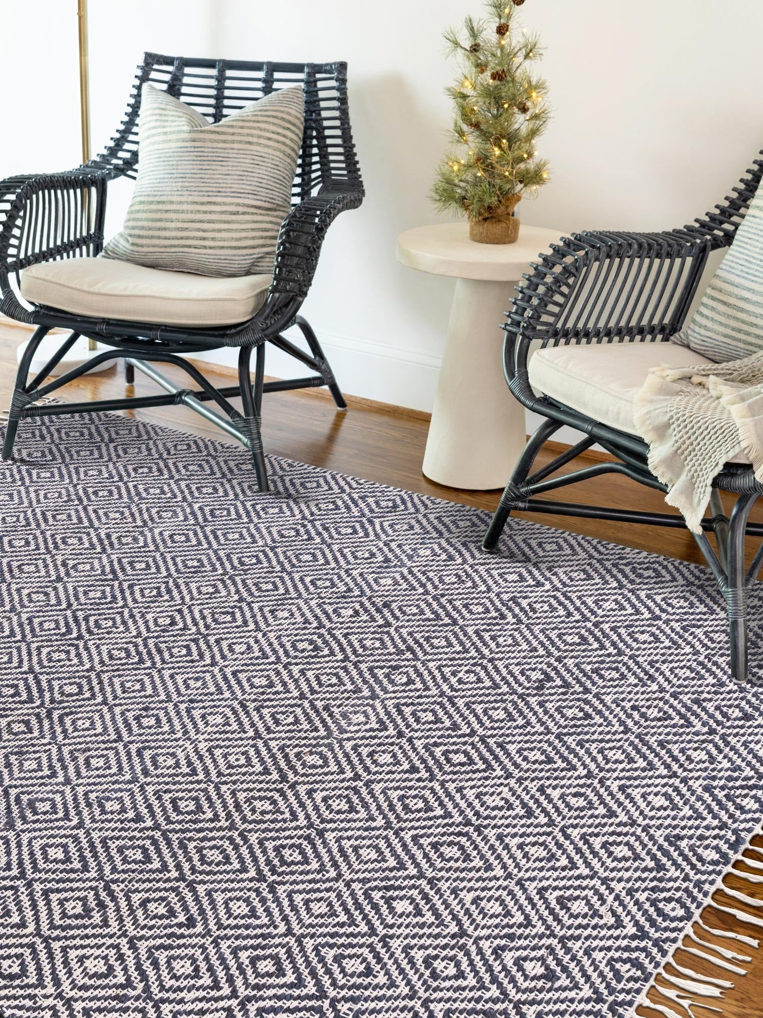 White Navy 2' x 3' 1 Braided Jute Rectangle Area Rug 100% Jute Hand Braided Natural Eco-Friendly Boho Style Carpet for Living Rooms Dining Office Space Dorms for Sale at Rug Engine
