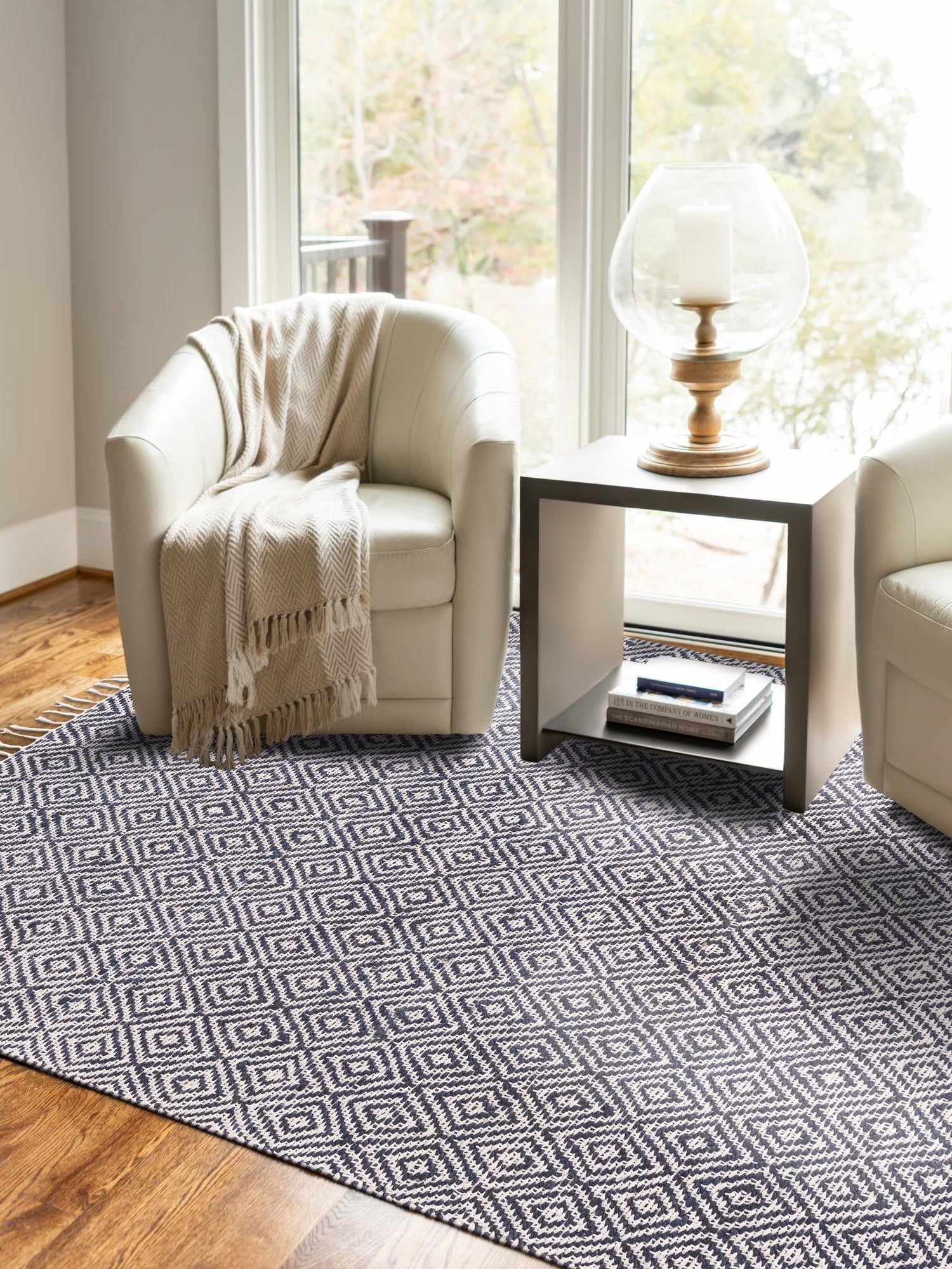White Navy 2' x 3' 1 Braided Jute Rectangle Area Rug 100% Jute Hand Braided Natural Eco-Friendly Boho Style Carpet for Living Rooms Dining Office Space Dorms for Sale at Rug Engine