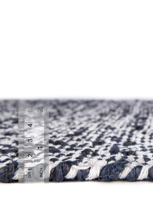 White Navy 2' 2 x 6' 1 Braided Jute Runner Rug
