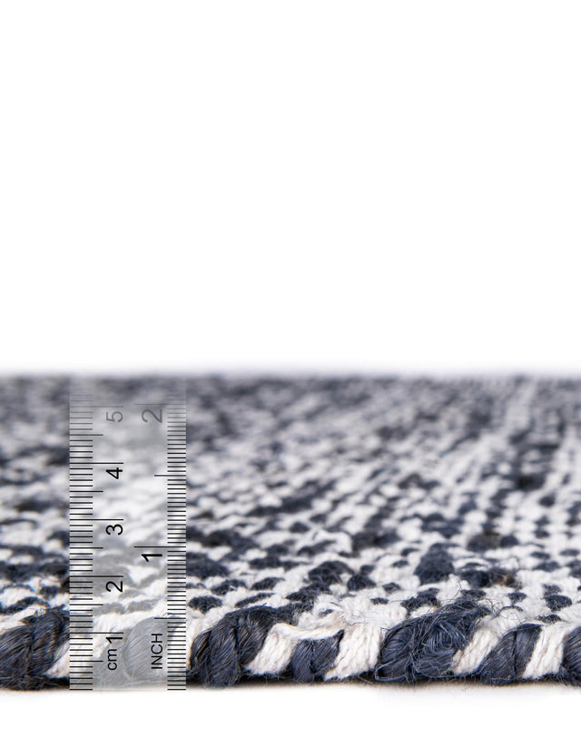 White Navy 2' 2 x 6' 1 Braided Jute Runner Rug
