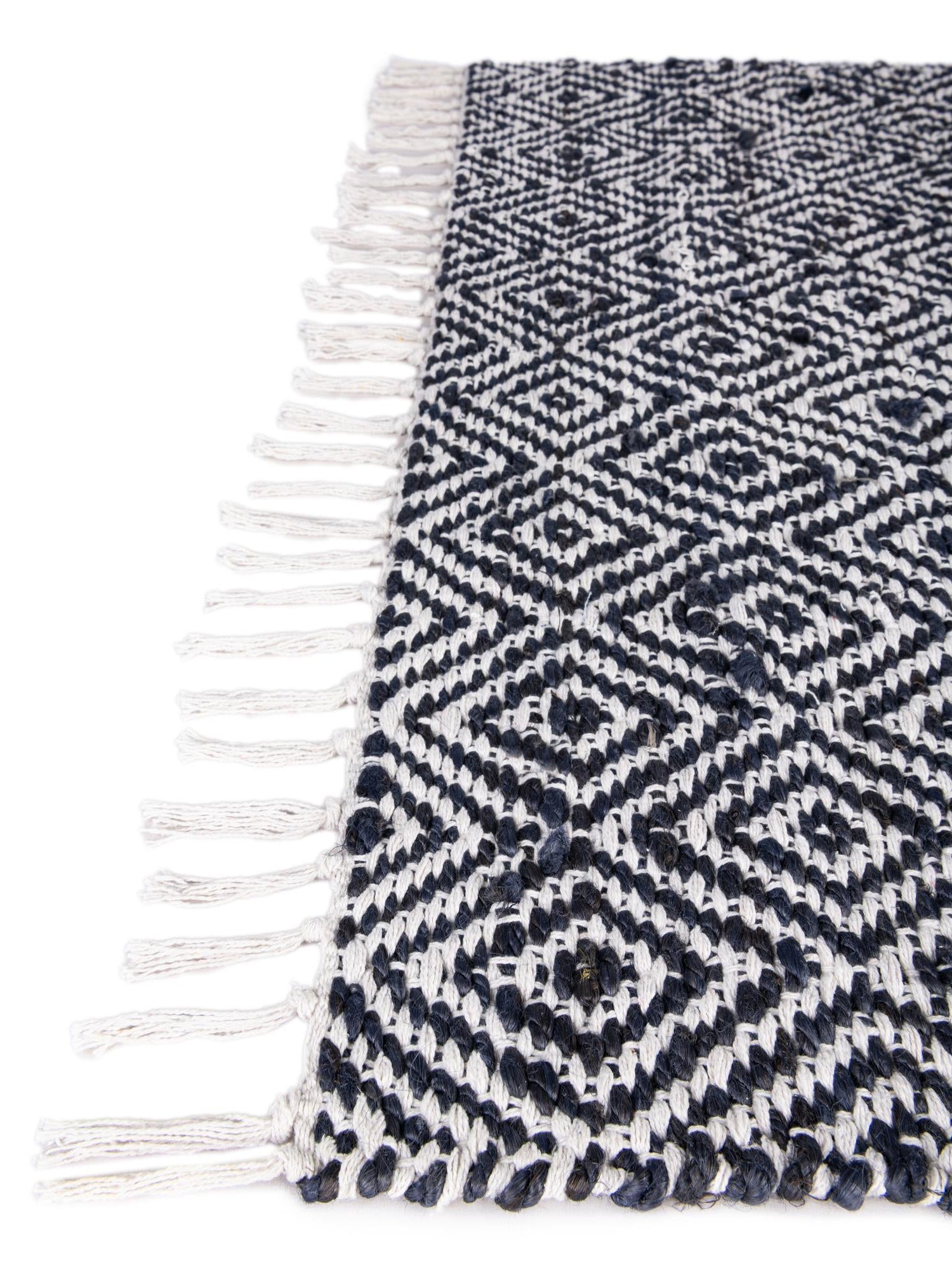 White Navy 2' 2 x 8' Braided Jute Runner Area Rug 100% Jute Hand Braided Natural Eco-Friendly Boho Style Carpet for Living Rooms Dining Office Space Dorms for Sale at Rug Engine