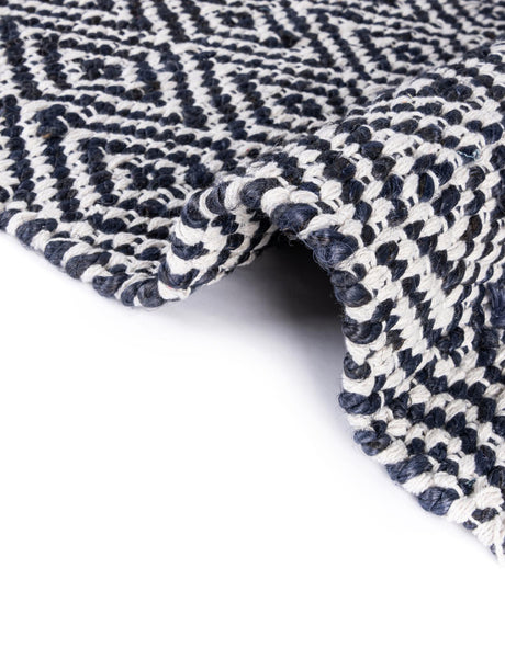 White Navy 2' 2 x 10' Braided Jute Runner Area Rug 100% Jute Hand Braided Natural Eco-Friendly Boho Style Carpet for Living Rooms Dining Office Space Dorms for Sale at Rug Engine