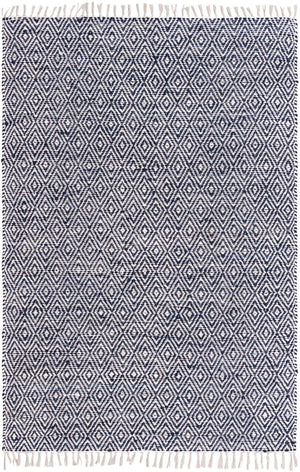 White Navy 6' 1 x 9' Braided Jute Rectangle Rug