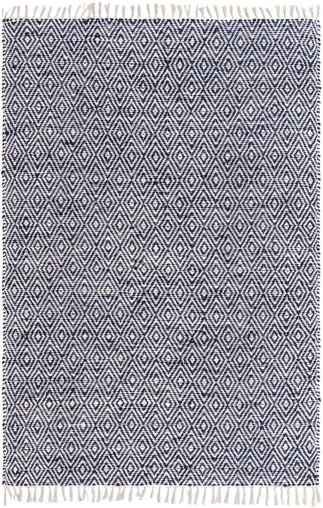 White Navy 6' 1 x 9' Braided Jute Rectangle Rug