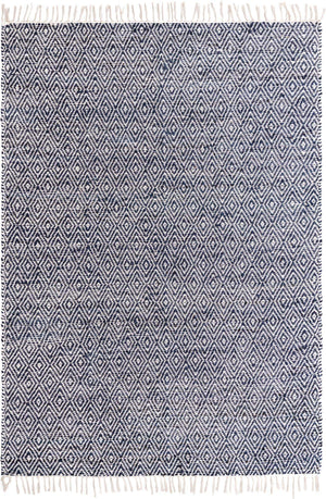 White Navy 7' 1 x 10' Braided Jute Rectangle Rug