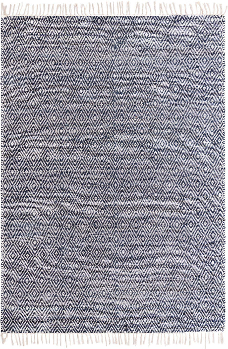 White Navy 7' 1 x 10' Braided Jute Rectangle Rug