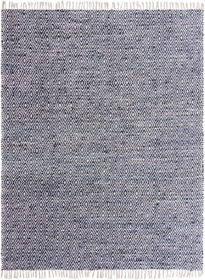 White Navy 8' x 10' Braided Jute Rectangle Rug