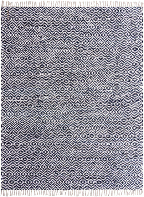 White Navy 8' x 10' Braided Jute Rectangle Rug