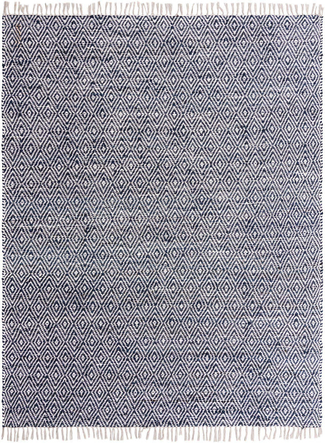 White Navy 8' x 10' Braided Jute Rectangle Rug