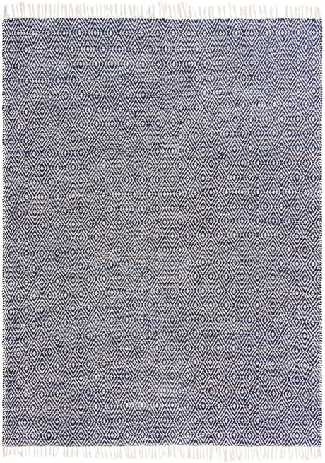 White Navy 9' x 12' Braided Jute Rectangle Rug