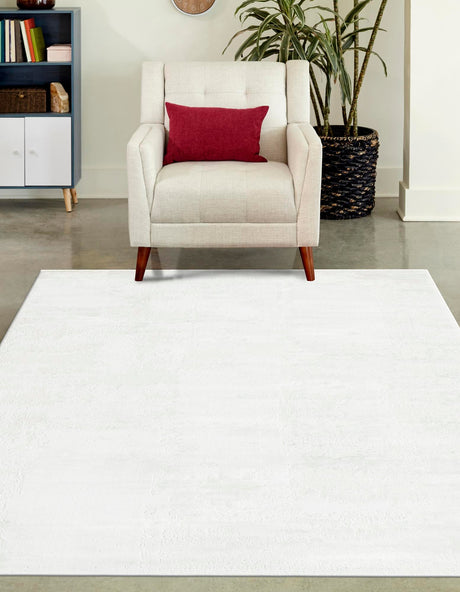 Ivory 6' 1 x 9' Finsbury Rectangle Area Rug 60% Polypropylene & 40% Polyester Contemporary Carpet for Living Rooms, Dining, Offices for Sale at Rug Engine