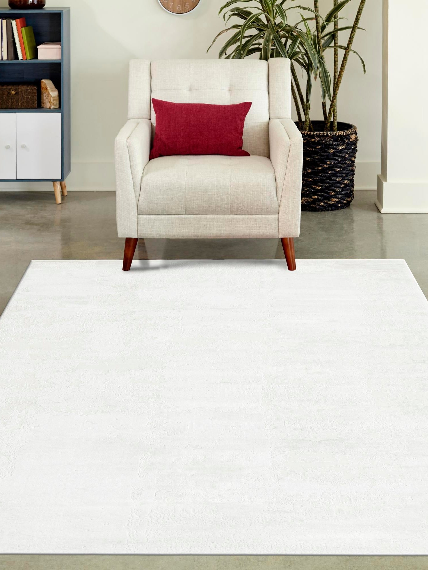 Ivory 7' 10 x 10' Finsbury Rectangle Area Rug 60% Polypropylene & 40% Polyester Contemporary Carpet for Living Rooms, Dining, Offices for Sale at Rug Engine