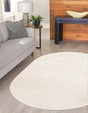 Ivory 7' 10 x 10' Finsbury Oval Area Rug 60% Polypropylene & 40% Polyester Contemporary Carpet for Living Rooms, Dining, Offices for Sale at Rug Engine