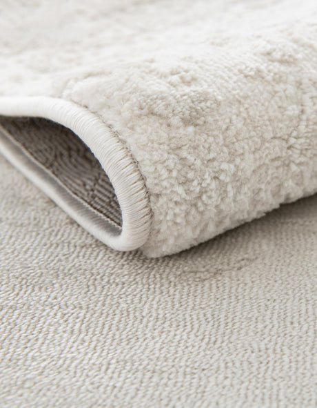 Ivory 5' 3 x 8' Finsbury Oval Area Rug 60% Polypropylene & 40% Polyester Contemporary Carpet for Living Rooms, Dining, Offices for Sale at Rug Engine