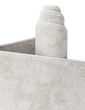 Ivory 7' 10 x 10' Finsbury Oval Area Rug 60% Polypropylene & 40% Polyester Contemporary Carpet for Living Rooms, Dining, Offices for Sale at Rug Engine