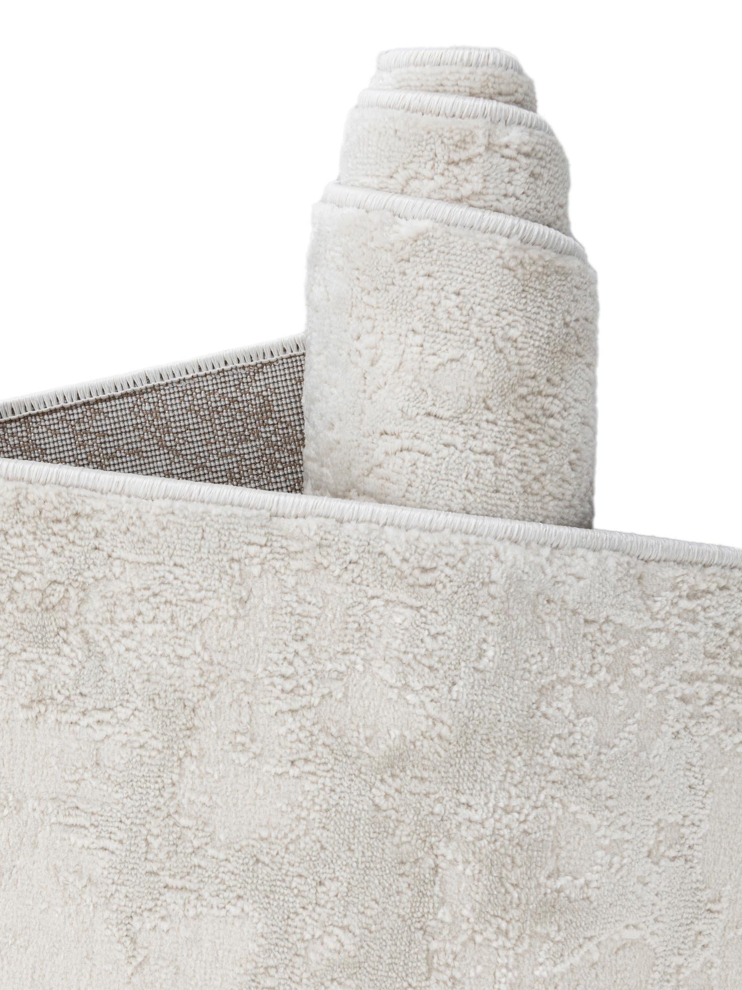 Ivory 5' 3 x 8' Finsbury Oval Area Rug 60% Polypropylene & 40% Polyester Contemporary Carpet for Living Rooms, Dining, Offices for Sale at Rug Engine