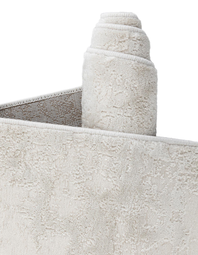 Ivory 5' 3 x 8' Finsbury Oval Area Rug 60% Polypropylene & 40% Polyester Contemporary Carpet for Living Rooms, Dining, Offices for Sale at Rug Engine