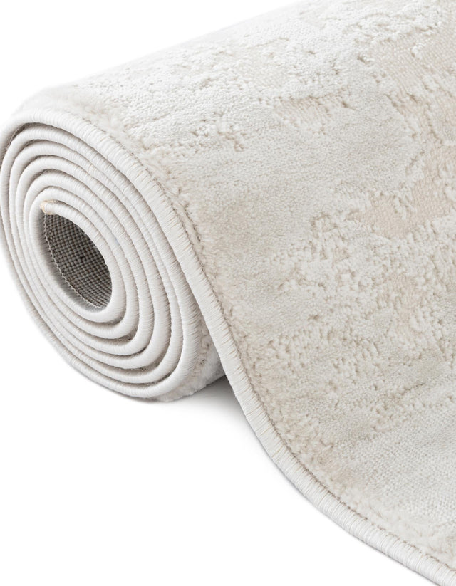 Ivory 7' 10 x 10' Finsbury Oval Area Rug 60% Polypropylene & 40% Polyester Contemporary Carpet for Living Rooms, Dining, Offices for Sale at Rug Engine