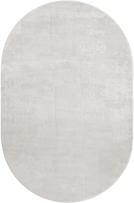 Ivory 5' 3 x 8' Finsbury Oval Area Rug 60% Polypropylene & 40% Polyester Contemporary Carpet for Living Rooms, Dining, Offices for Sale at Rug Engine
