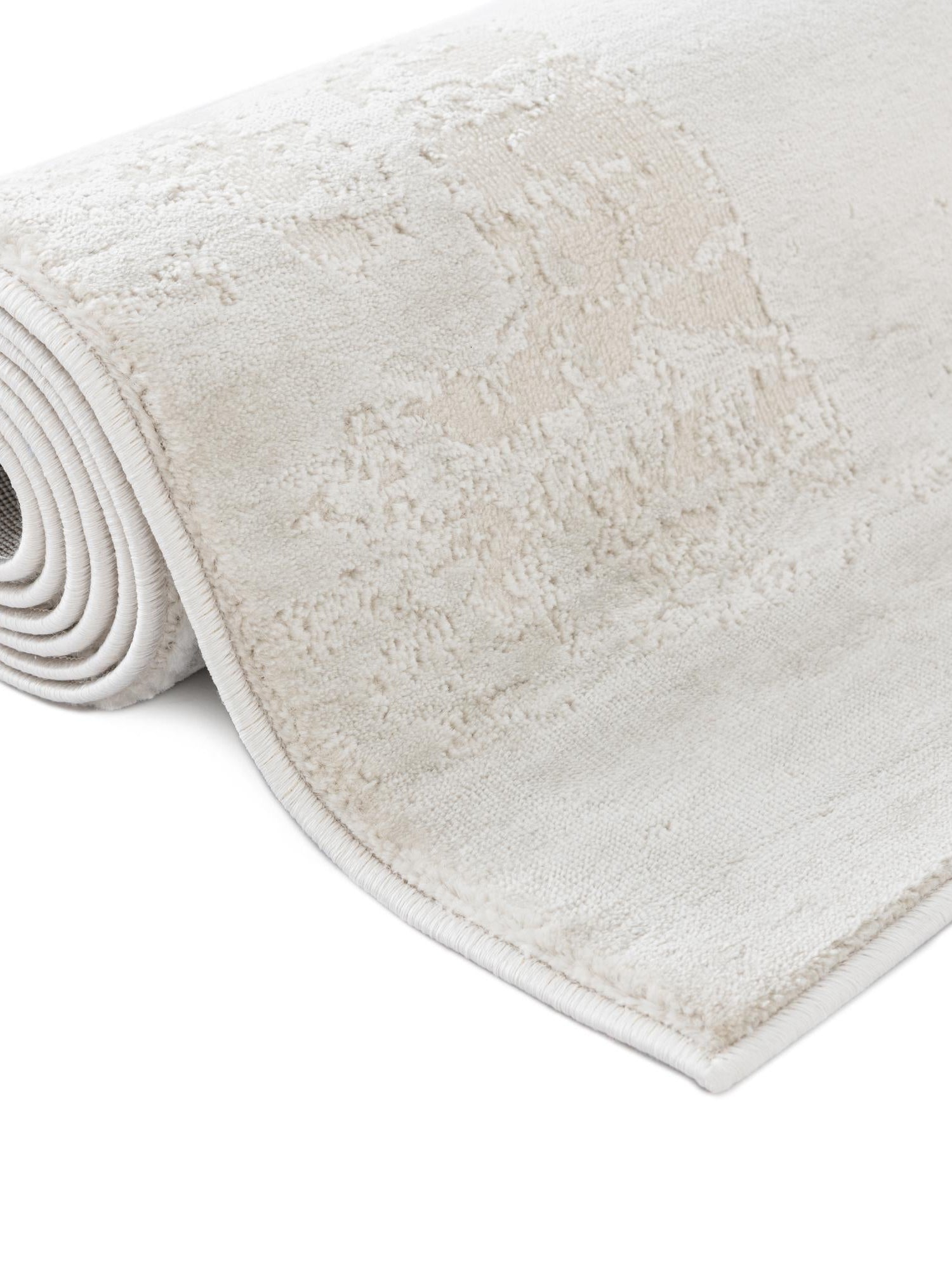 Ivory 2' x 6' 1 Finsbury Runner Area Rug 60% Polypropylene & 40% Polyester Contemporary Carpet for Living Rooms, Dining, Offices for Sale at Rug Engine