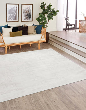 Ivory 7' 10 x 7' 10 Finsbury Square Area Rug 60% Polypropylene & 40% Polyester Contemporary Carpet for Living Rooms, Dining, Offices for Sale at Rug Engine