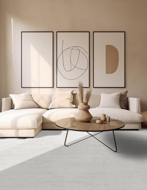 Ivory 7' 10 x 7' 10 Finsbury Square Area Rug 60% Polypropylene & 40% Polyester Contemporary Carpet for Living Rooms, Dining, Offices for Sale at Rug Engine