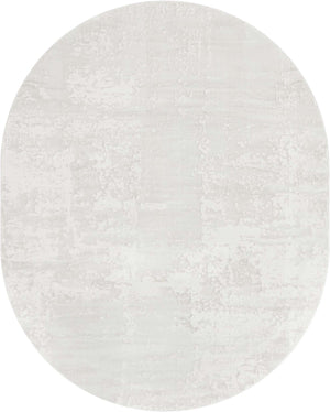 Ivory 7' 10 x 10' Finsbury Oval Area Rug 60% Polypropylene & 40% Polyester Contemporary Carpet for Living Rooms, Dining, Offices for Sale at Rug Engine
