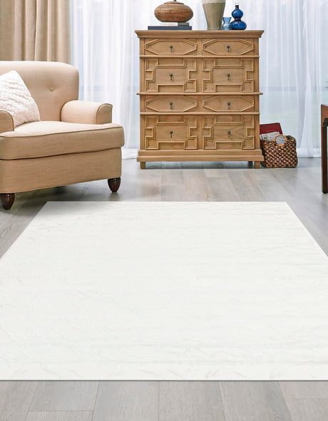 Ivory 7' 10 x 10' Finsbury Rectangle Area Rug 60% Polypropylene & 40% Polyester Contemporary Carpet for Living Rooms, Dining, Offices for Sale at Rug Engine