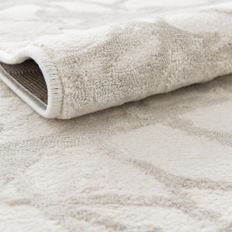 Ivory 6' 1 x 9' Finsbury Rectangle Area Rug 60% Polypropylene & 40% Polyester Contemporary Carpet for Living Rooms, Dining, Offices for Sale at Rug Engine