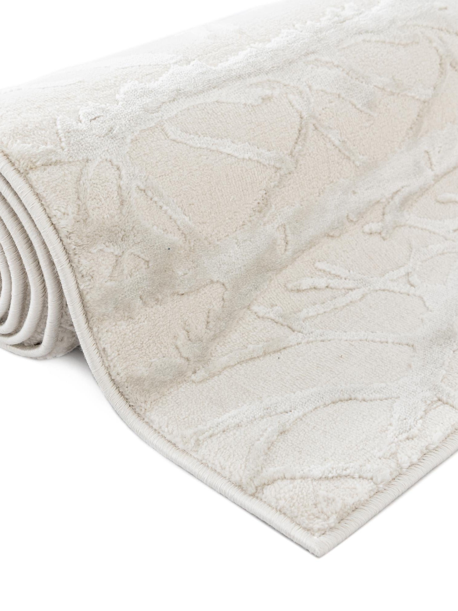 Ivory 9' x 12' Finsbury Rectangle Area Rug 60% Polypropylene & 40% Polyester Contemporary Carpet for Living Rooms, Dining, Offices for Sale at Rug Engine