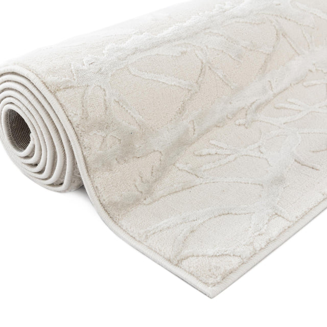 Ivory 7' 10 x 10' Finsbury Rectangle Area Rug 60% Polypropylene & 40% Polyester Contemporary Carpet for Living Rooms, Dining, Offices for Sale at Rug Engine