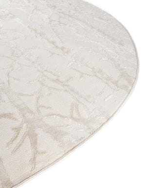 Ivory 7' 10 x 10' Finsbury Oval Area Rug 60% Polypropylene & 40% Polyester Contemporary Carpet for Living Rooms, Dining, Offices for Sale at Rug Engine