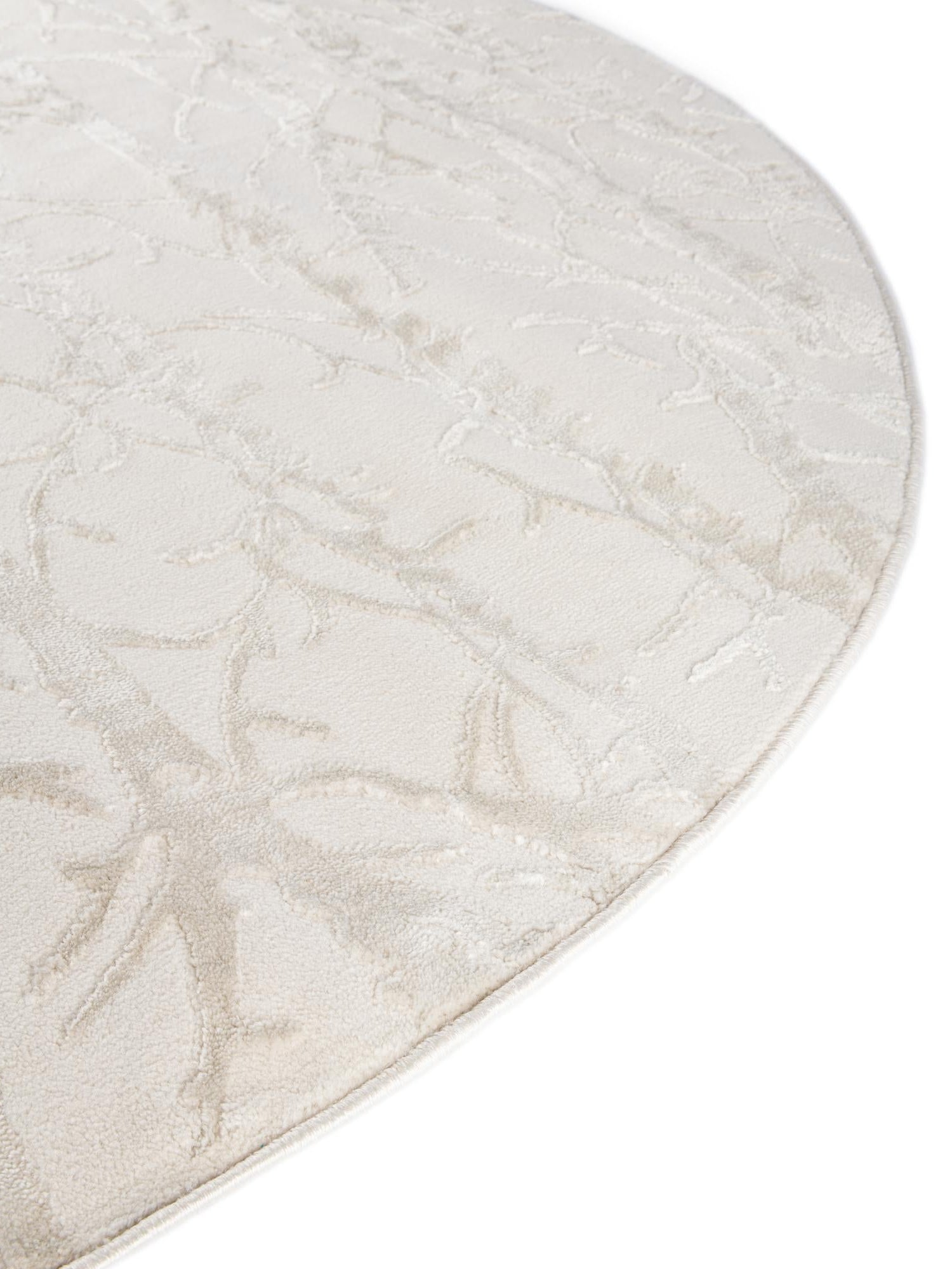 Ivory 5' 3 x 8' Finsbury Oval Area Rug 60% Polypropylene & 40% Polyester Contemporary Carpet for Living Rooms, Dining, Offices for Sale at Rug Engine