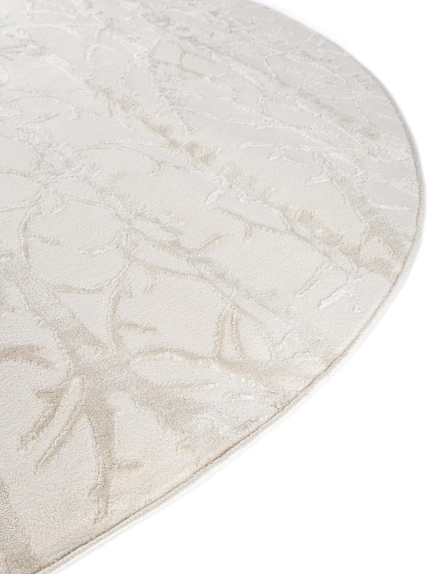 Ivory 5' 3 x 8' Finsbury Oval Area Rug 60% Polypropylene & 40% Polyester Contemporary Carpet for Living Rooms, Dining, Offices for Sale at Rug Engine