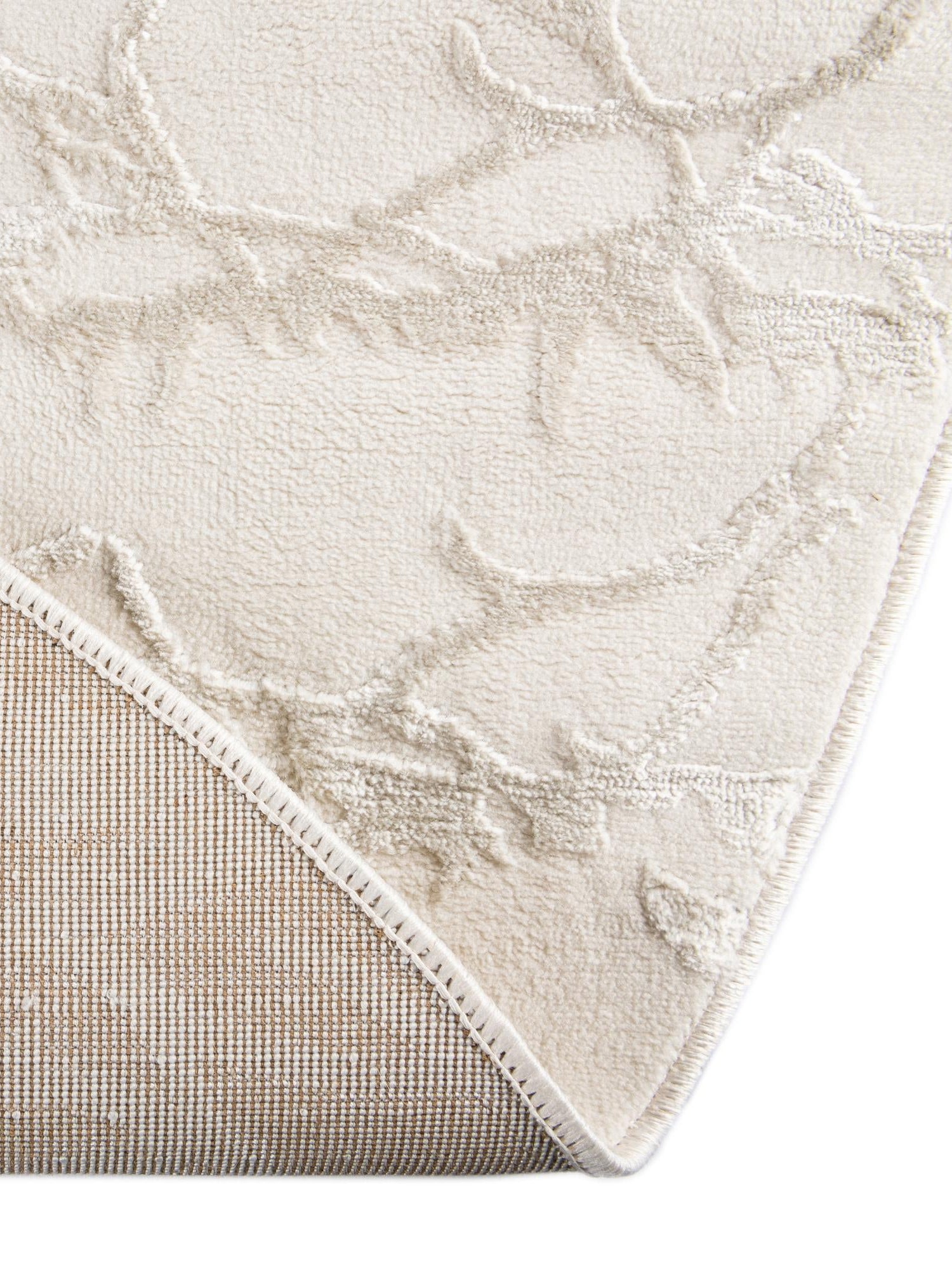 Ivory 5' 3 x 8' Finsbury Oval Area Rug 60% Polypropylene & 40% Polyester Contemporary Carpet for Living Rooms, Dining, Offices for Sale at Rug Engine