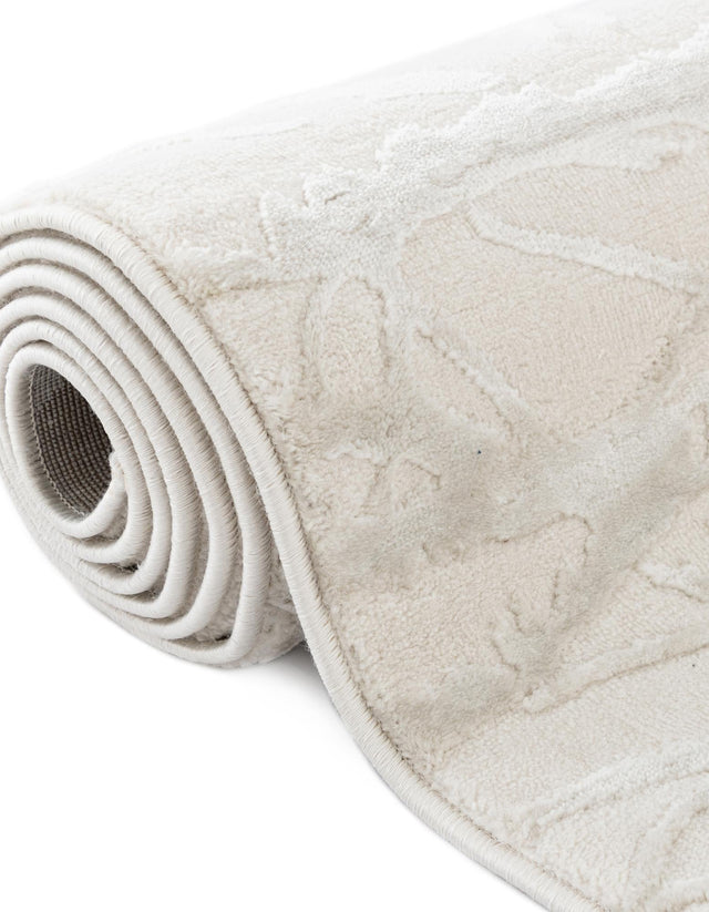 Ivory 5' 3 x 8' Finsbury Oval Area Rug 60% Polypropylene & 40% Polyester Contemporary Carpet for Living Rooms, Dining, Offices for Sale at Rug Engine