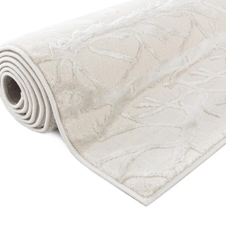 Ivory 2' x 6' 1 Finsbury Runner Area Rug 60% Polypropylene & 40% Polyester Contemporary Carpet for Living Rooms, Dining, Offices for Sale at Rug Engine