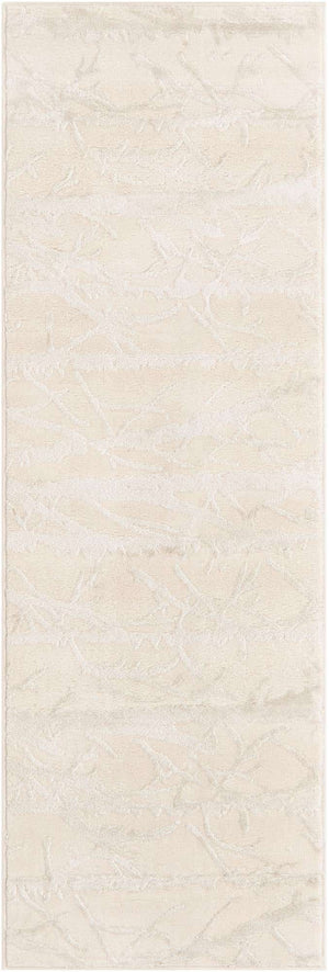Ivory 2' x 6' 1 Finsbury Runner Area Rug 60% Polypropylene & 40% Polyester Contemporary Carpet for Living Rooms, Dining, Offices for Sale at Rug Engine