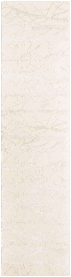 Ivory 2' x 8' Finsbury Runner Area Rug 60% Polypropylene & 40% Polyester Contemporary Carpet for Living Rooms, Dining, Offices for Sale at Rug Engine