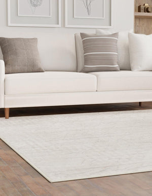Ivory 7' 10 x 7' 10 Finsbury Square Area Rug 60% Polypropylene & 40% Polyester Contemporary Carpet for Living Rooms, Dining, Offices for Sale at Rug Engine