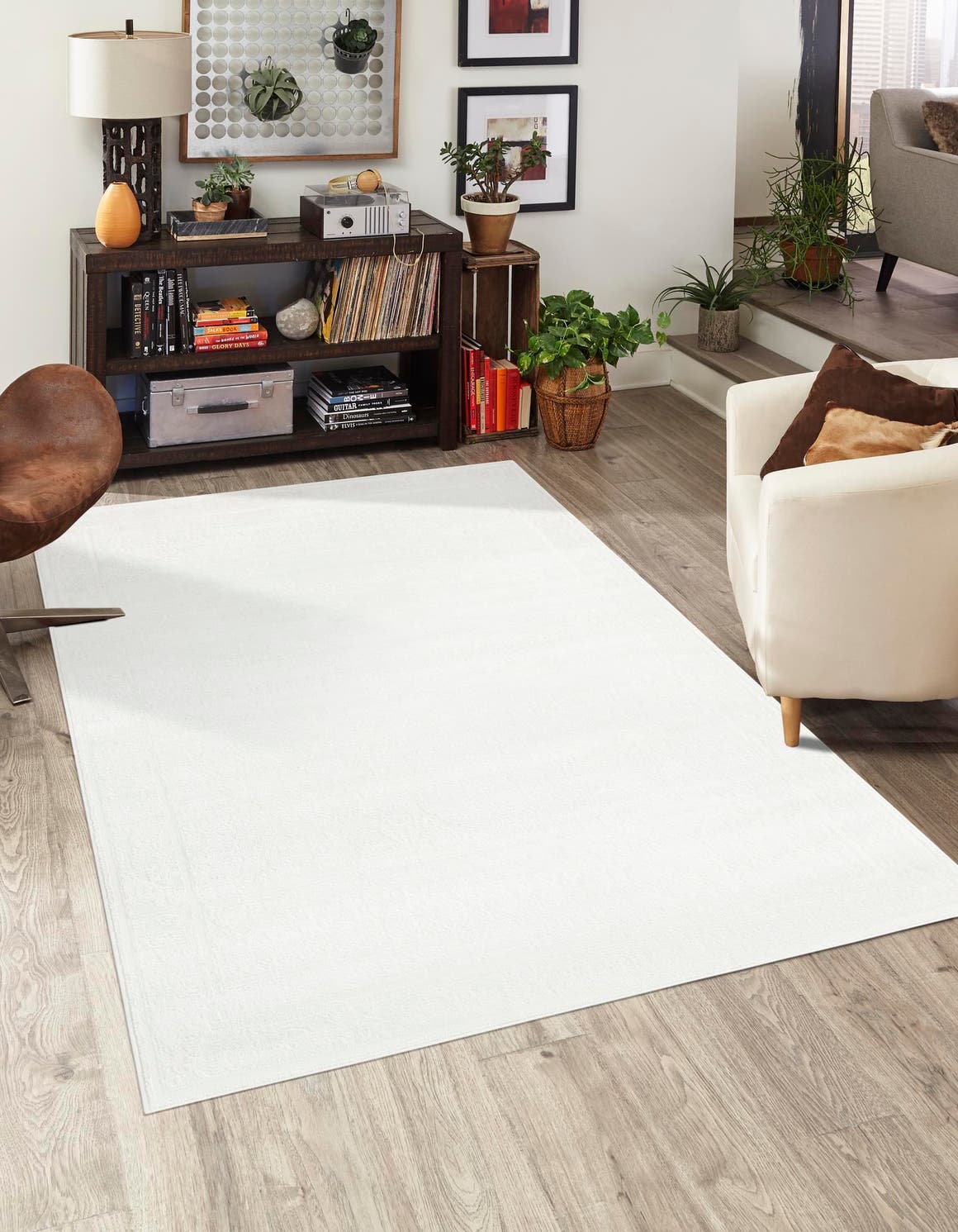 Ivory 7' 10 x 10' Finsbury Rectangle Area Rug 60% Polypropylene & 40% Polyester Contemporary Carpet for Living Rooms, Dining, Offices for Sale at Rug Engine