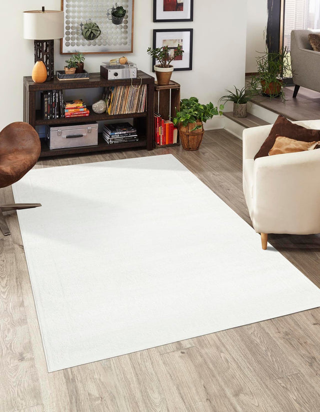 Ivory 4' 1 x 6' 1 Finsbury Rectangle Area Rug 60% Polypropylene & 40% Polyester Contemporary Carpet for Living Rooms, Dining, Offices for Sale at Rug Engine