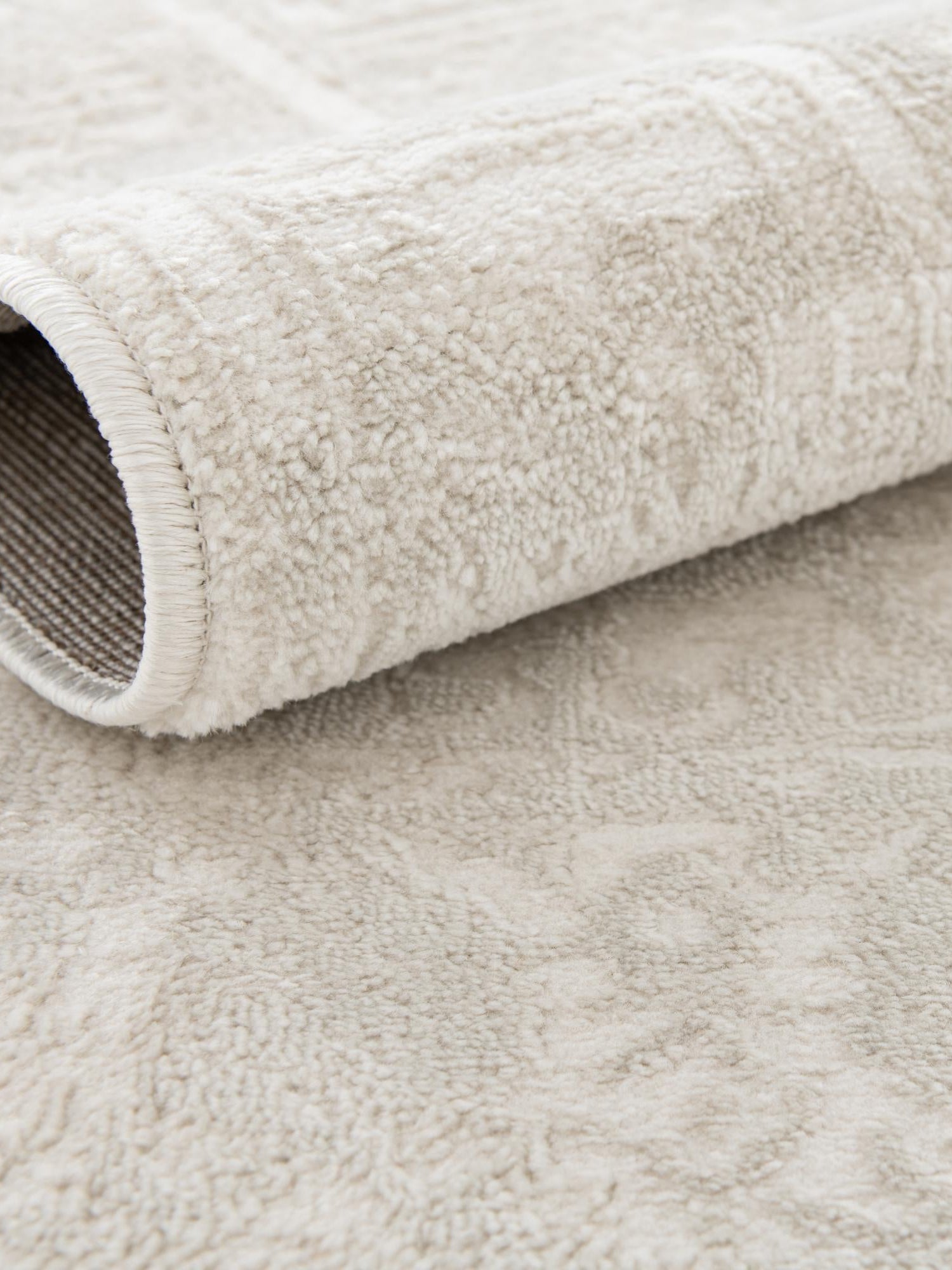 Ivory 2' x 3' 1 Finsbury Rectangle Area Rug 60% Polypropylene & 40% Polyester Contemporary Carpet for Living Rooms, Dining, Offices for Sale at Rug Engine