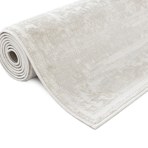 Ivory 4' 1 x 6' 1 Finsbury Rectangle Area Rug 60% Polypropylene & 40% Polyester Contemporary Carpet for Living Rooms, Dining, Offices for Sale at Rug Engine
