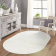 Ivory 5' 3 x 8' Finsbury Oval Area Rug 60% Polypropylene & 40% Polyester Contemporary Carpet for Living Rooms, Dining, Offices for Sale at Rug Engine